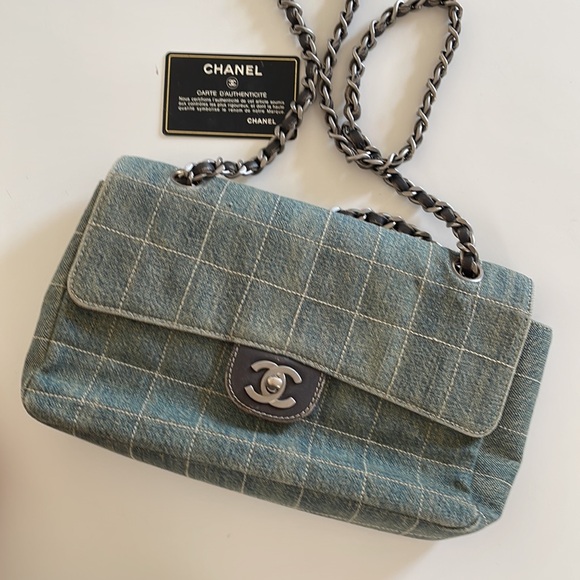 Authentic Chanel Denim Chocolate Bar Quilted Flap - Picture 14 of 17